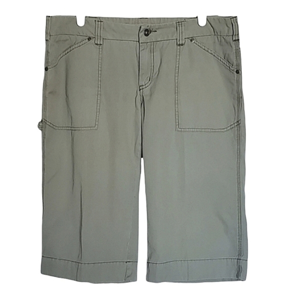 2102 * Roxy Capri Pants Olive Green Size Juniors 13 - Picture 1 of 9